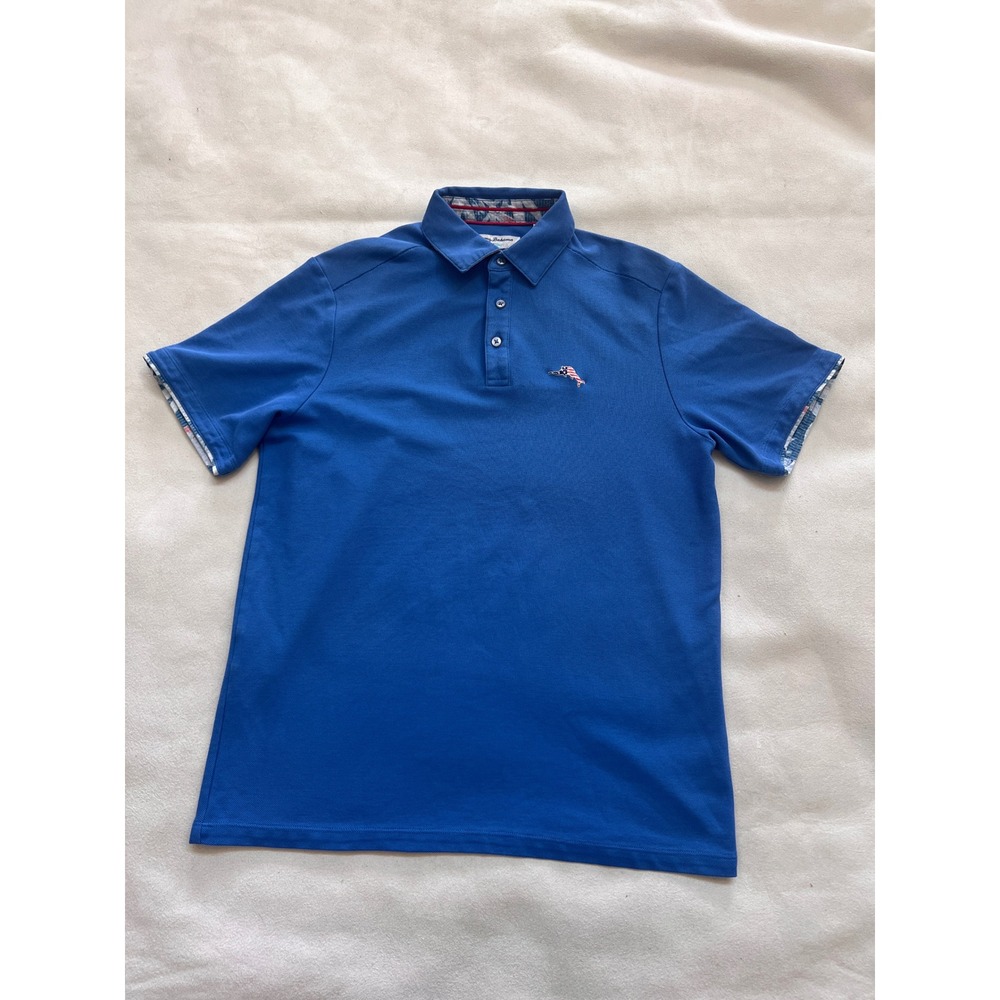 Tommy Bahama Islandzone Polo Shirt Men's Blue Marlin Embroidered Short Sleeve